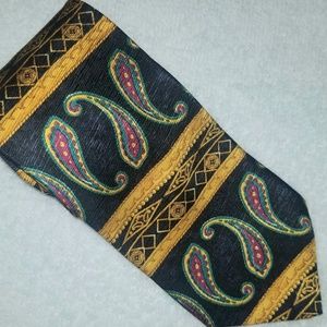 Emilio Romano Blue/Gold 100% Silk Tie 60L 3 3/4W
